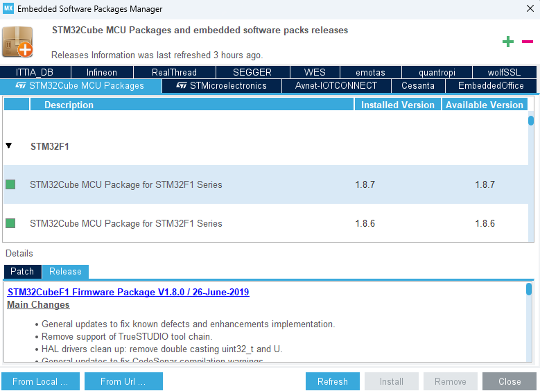 Install the F1 firmware package