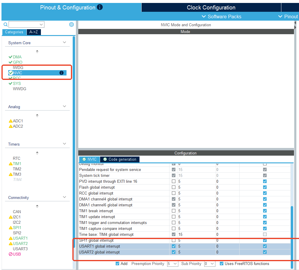 Enable the USART2 receive callback