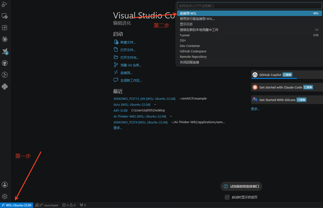 Connected to WSL