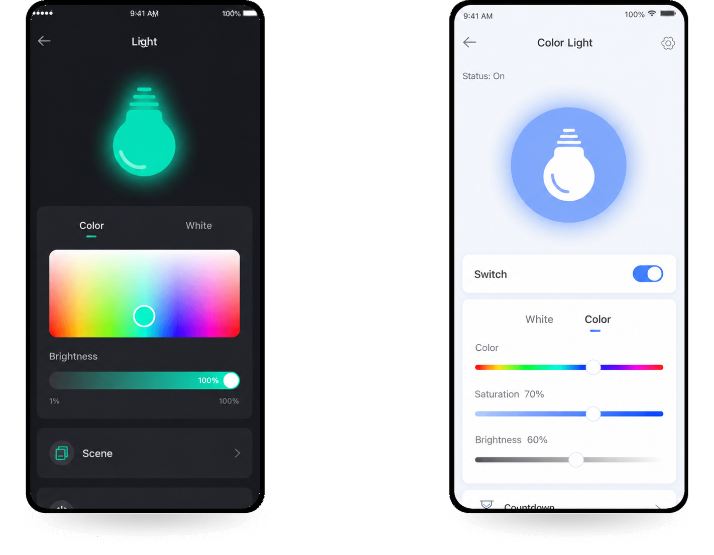 Smart bulb feature template
